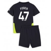 Manchester City Phil Foden #47 Auswärts Trikotsatz Kinder 2024-25 Kurzarm (+ Kurze Hosen)